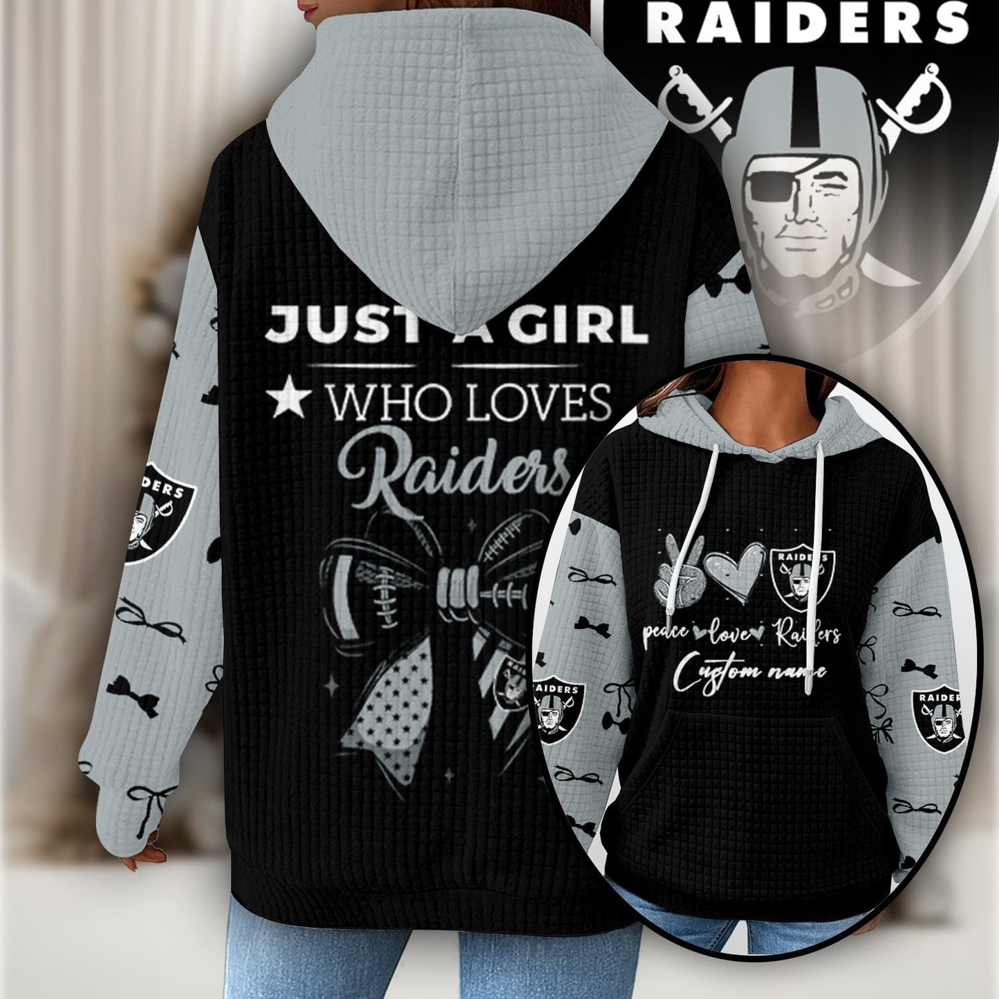 Premium NFL X LV Women's Waffle Hoodie NDT NHM