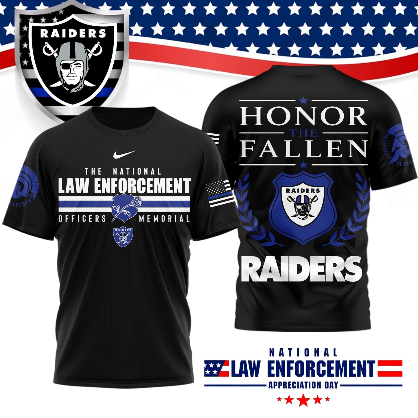 Premium NFL X LVR The National Law Enforcement 3D Shirt NDT LVH 050626