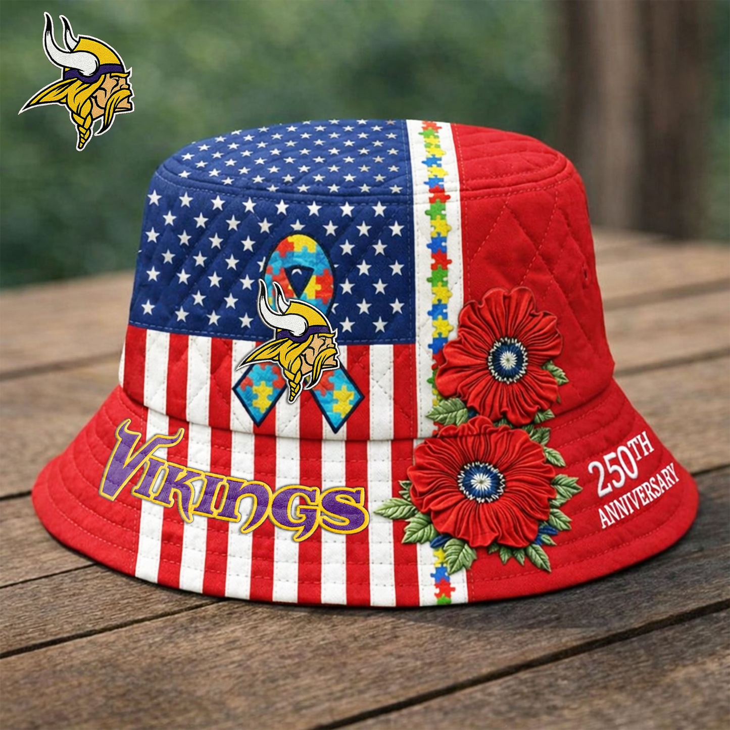 Premium NFL X MV Autism 250th Anniversary Bucket Hat  NDT VHM
