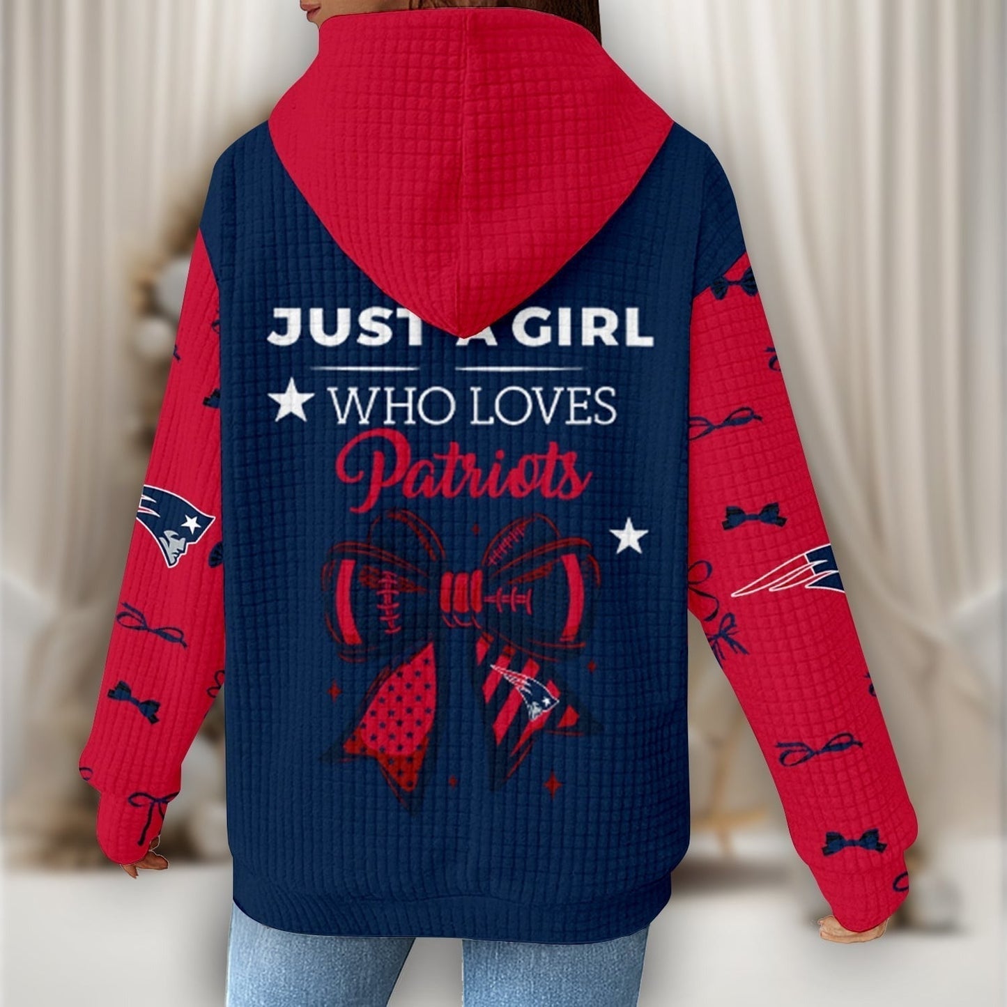 Premium NFL X NE Women's Waffle Hoodie NDT NHM