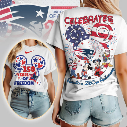 Premium NFL X NEP Mouse  Celebrates America 250th Anniversary Women Shirt NDT LVH