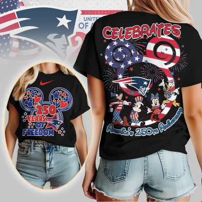 Premium NFL X NEP Mouse  Celebrates America 250th Anniversary Women Shirt NDT LVH