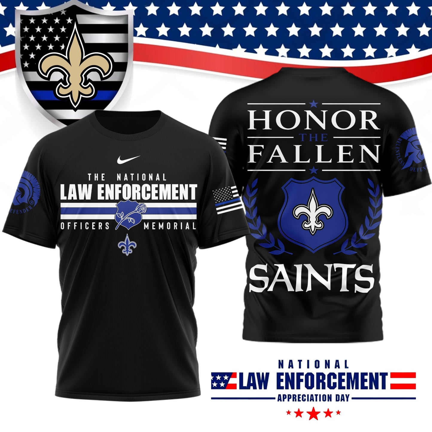 Premium NFL X NO The National Law Enforcement 3D Shirt NDT LVH 050626