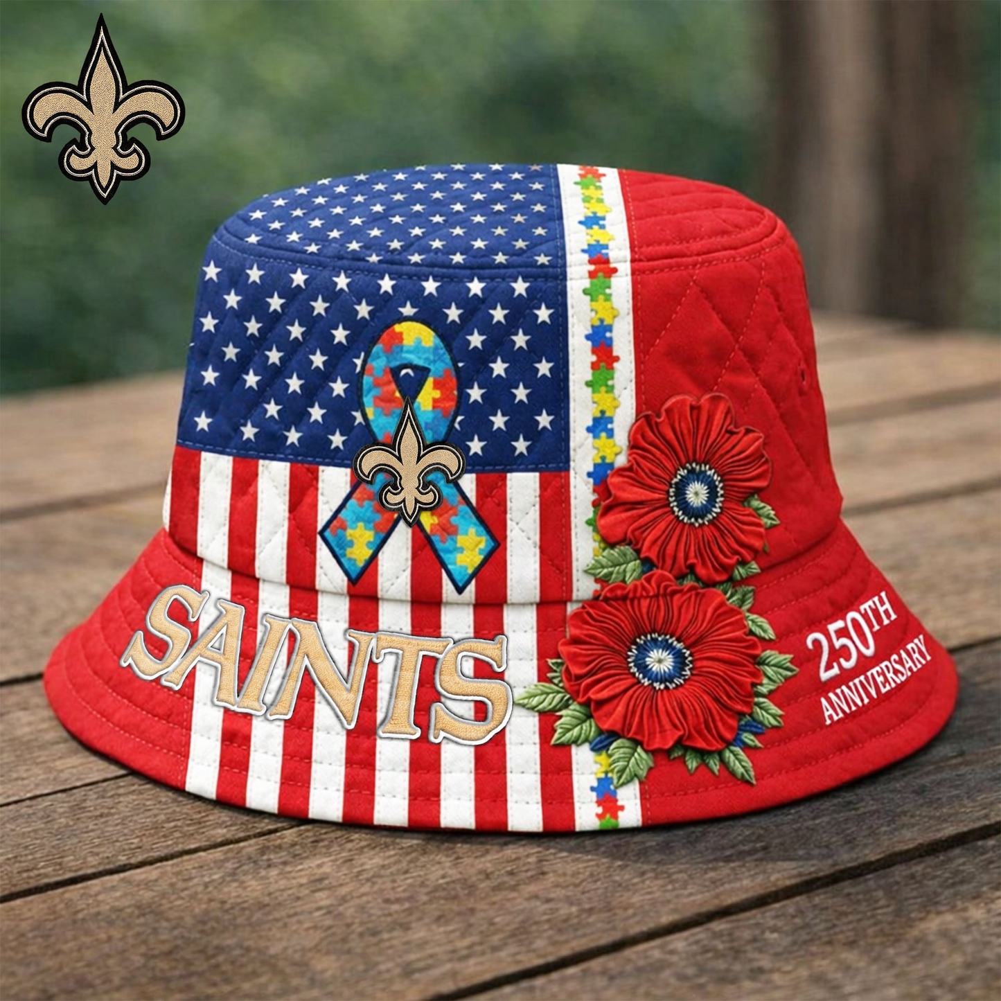 Premium NFL X NOS Autism 250th Anniversary Bucket Hat  NDT VHM