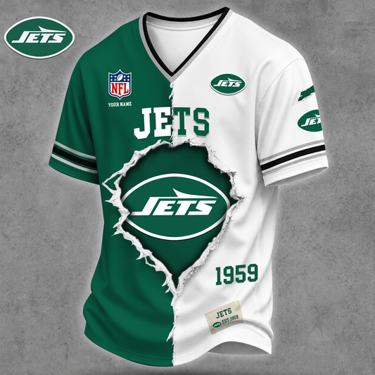 Premium NFL X NYJ Game Day Streetwear V-neck  Shirt NDT VHM 040626