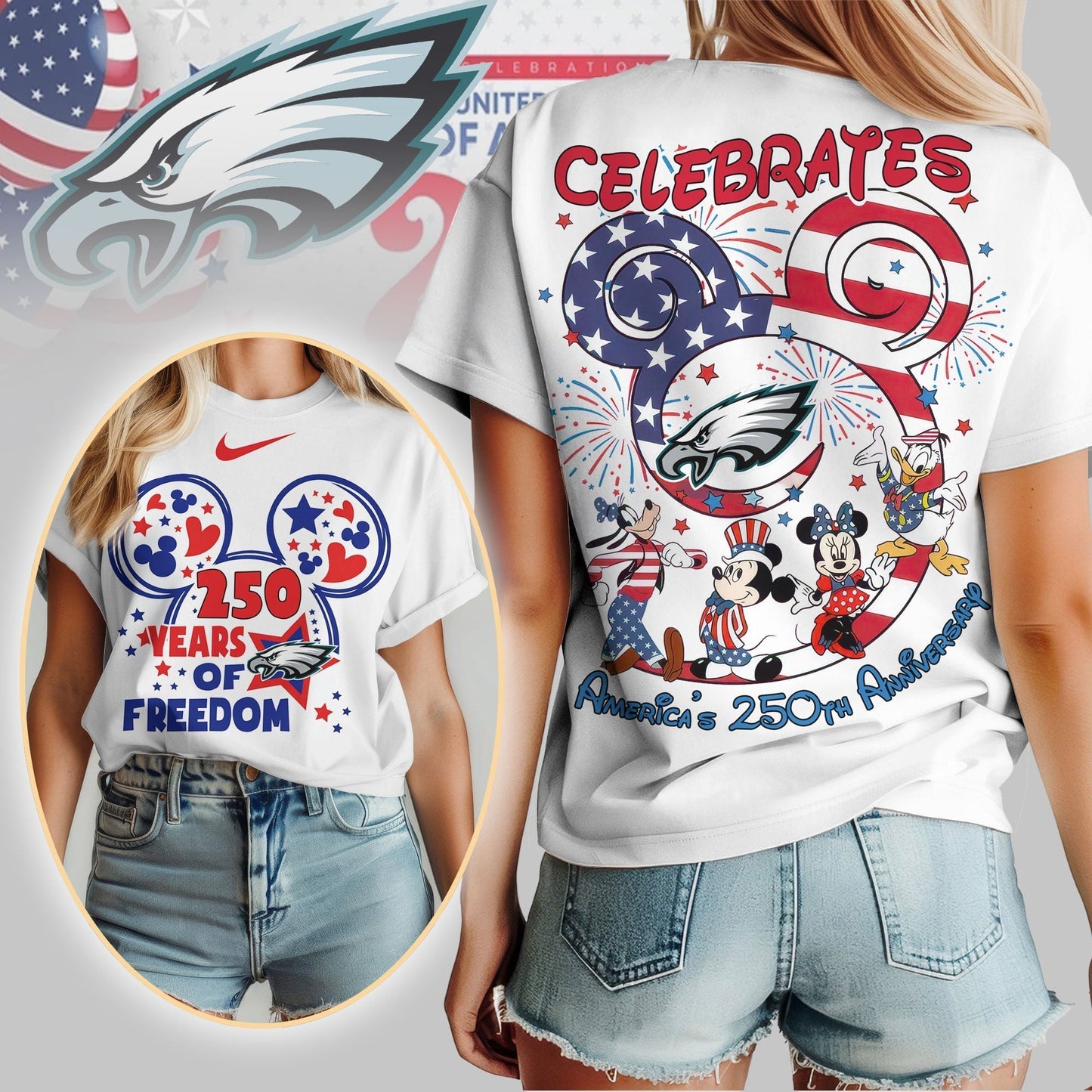 Premium NFL X PE Mouse  Celebrates America 250th Anniversary Women Shirt NDT LVH