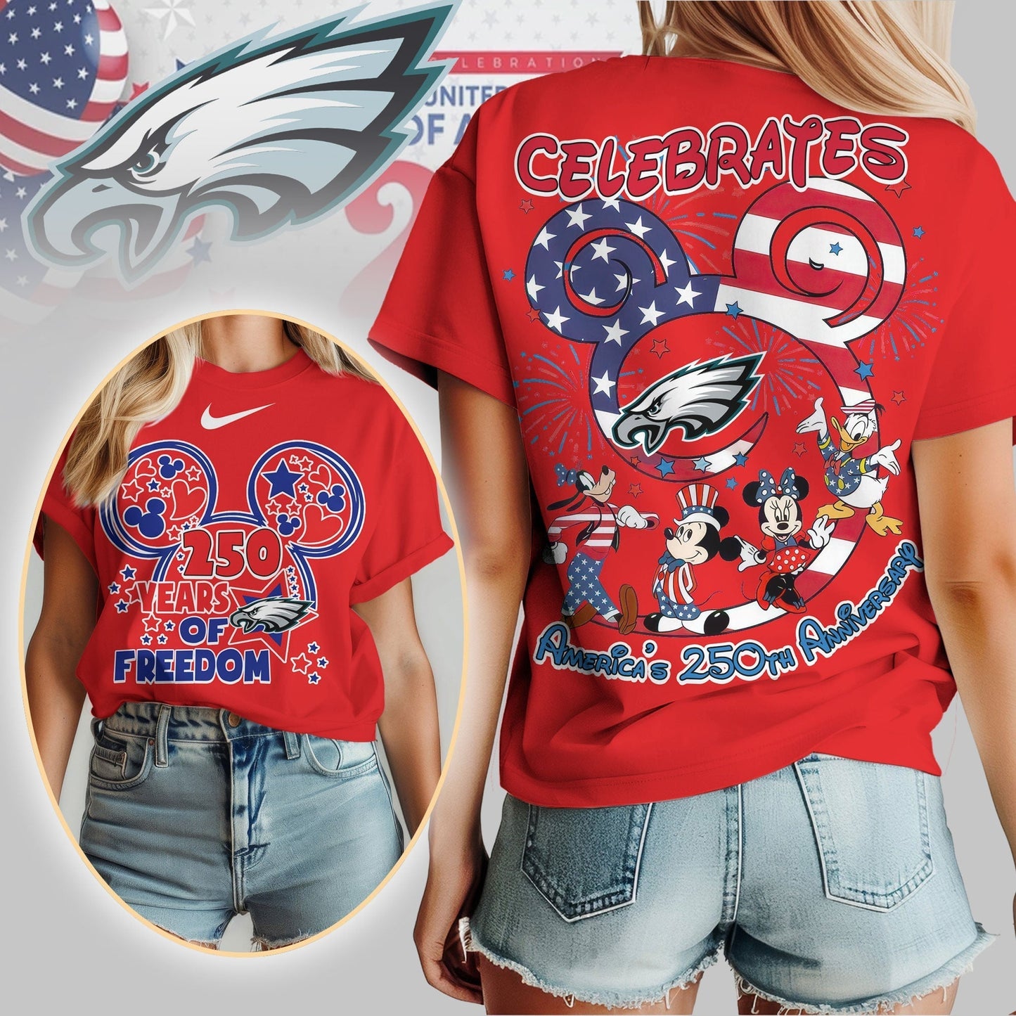 Premium NFL X PE Mouse  Celebrates America 250th Anniversary Women Shirt NDT LVH