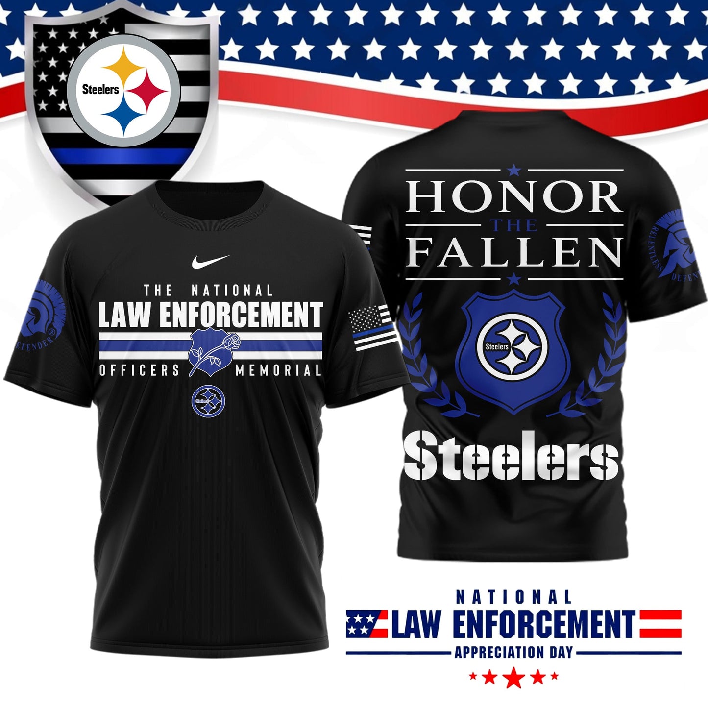 Premium NFL X PIT The National Law Enforcement 3D Shirt NDT LVH 050626