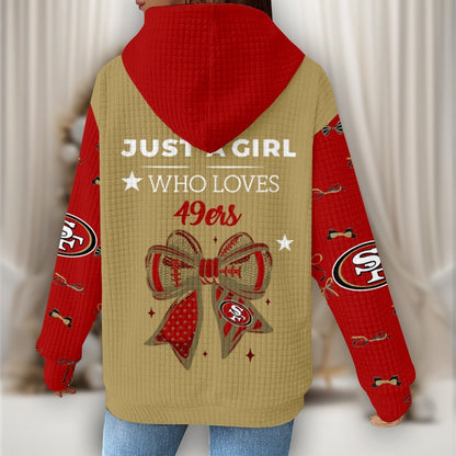 Premium NFL X SF Women's Waffle Hoodie NDT NHM