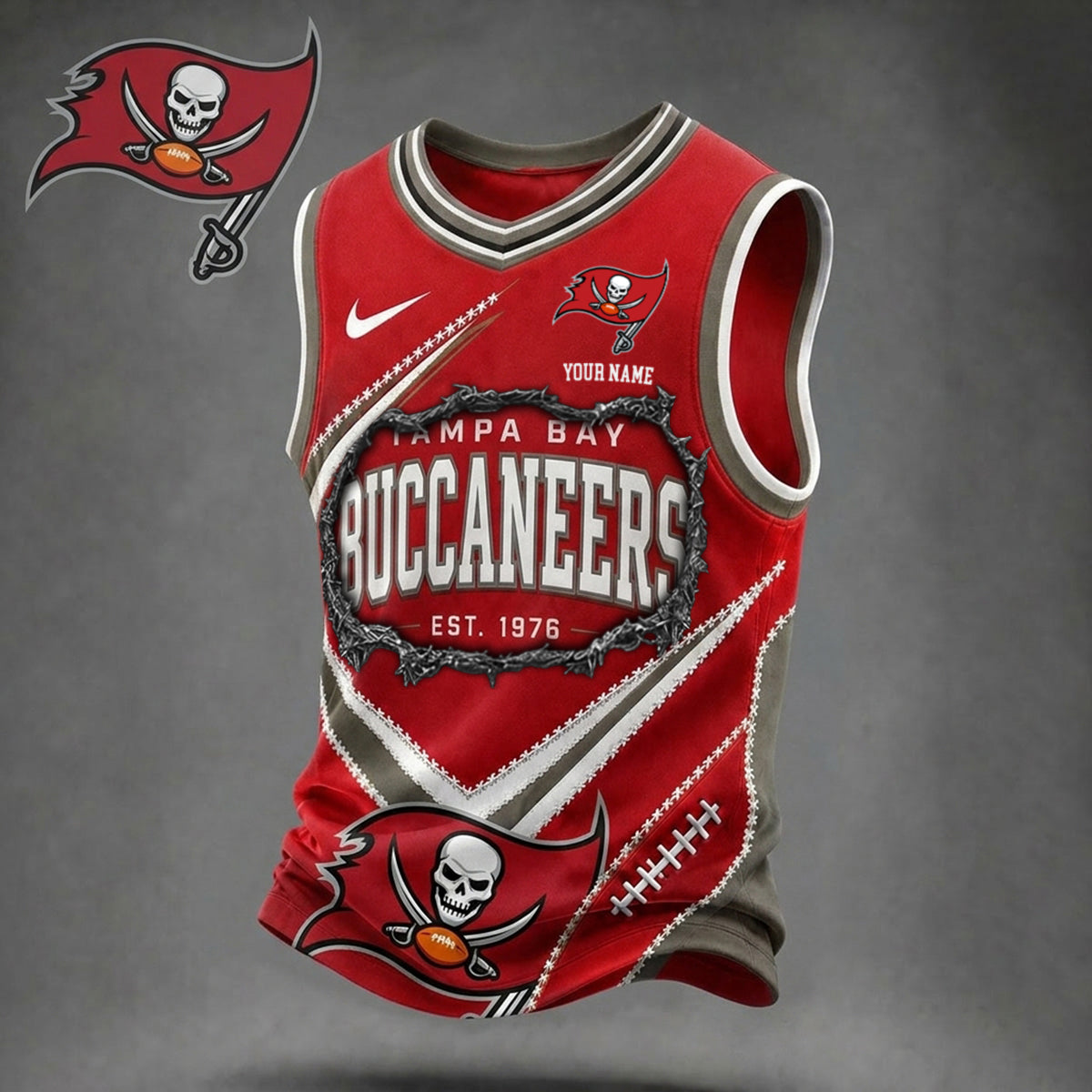 Premium NFL X TB Game Day V-Neck Tank Top Shirt V3 NDT NHM 080626