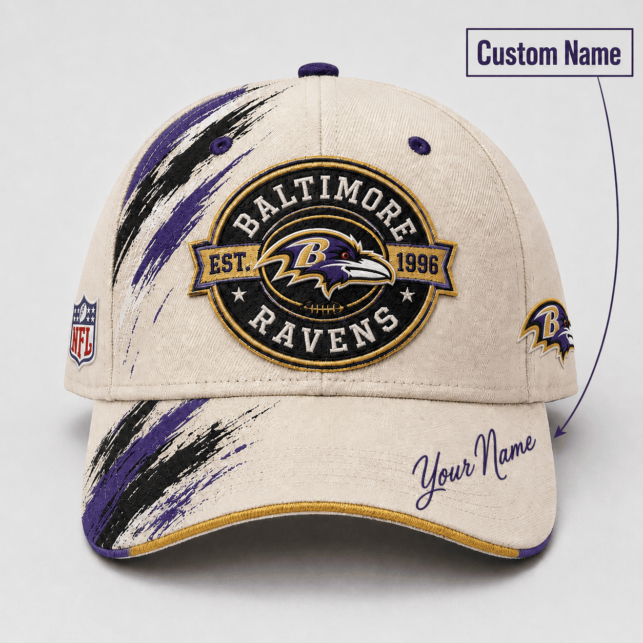 Premium NFL x BAL Custom Name Cap For Football Fans Loving Sporty Style 030726