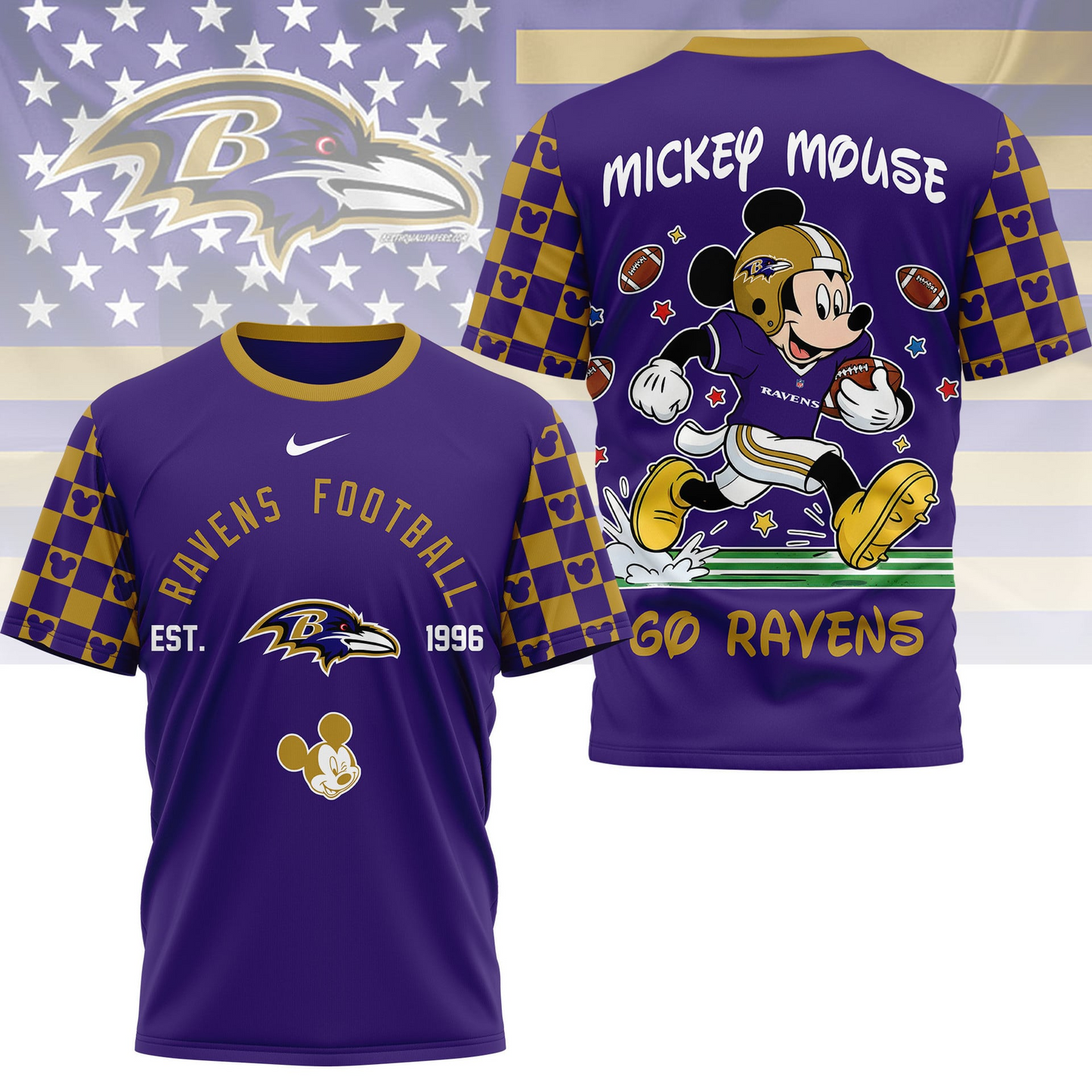 Premium NFL  x BR Mouse Football 3D Shirt NDT VHM