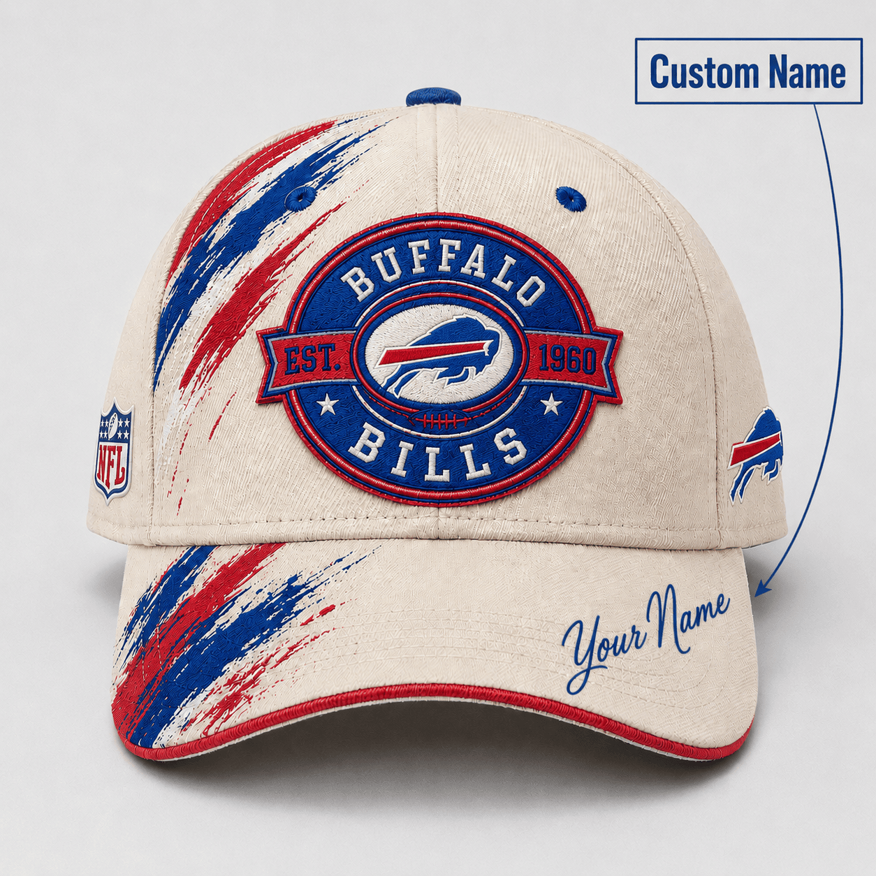 Premium NFL x BUF Custom Name Cap For Football Fans Loving Sporty Style 030726