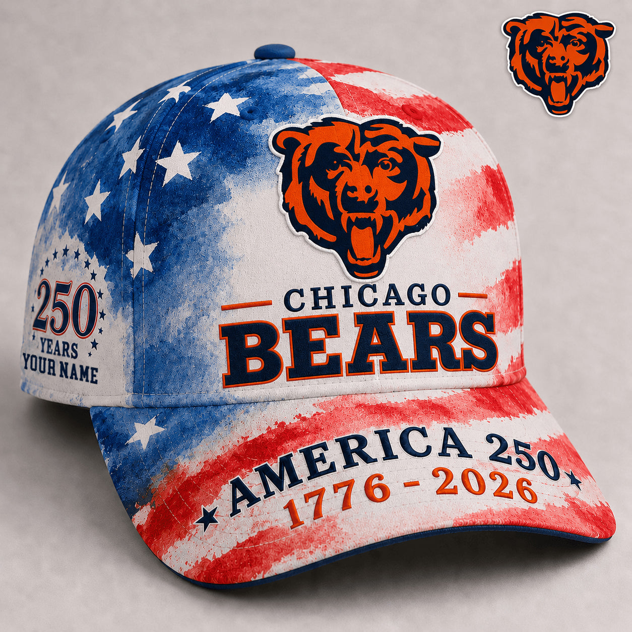 Premium NFL x CHI 250 Years Of Freedom Custome Name Cap 160626