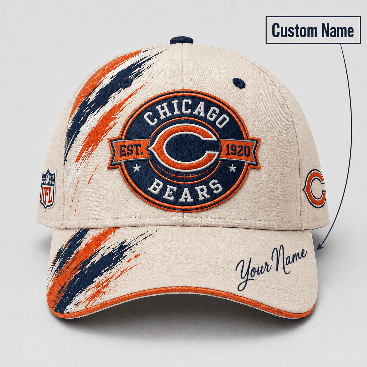 Premium NFL x CHI Custom Name Cap For Football Fans Loving Sporty Style 030726