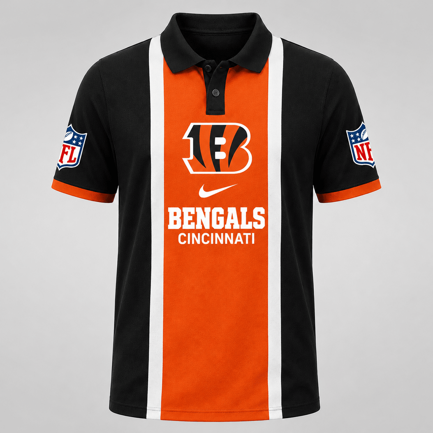 Premium NFL x CIN Sports Inspired Vertical Stripe Polo 250626