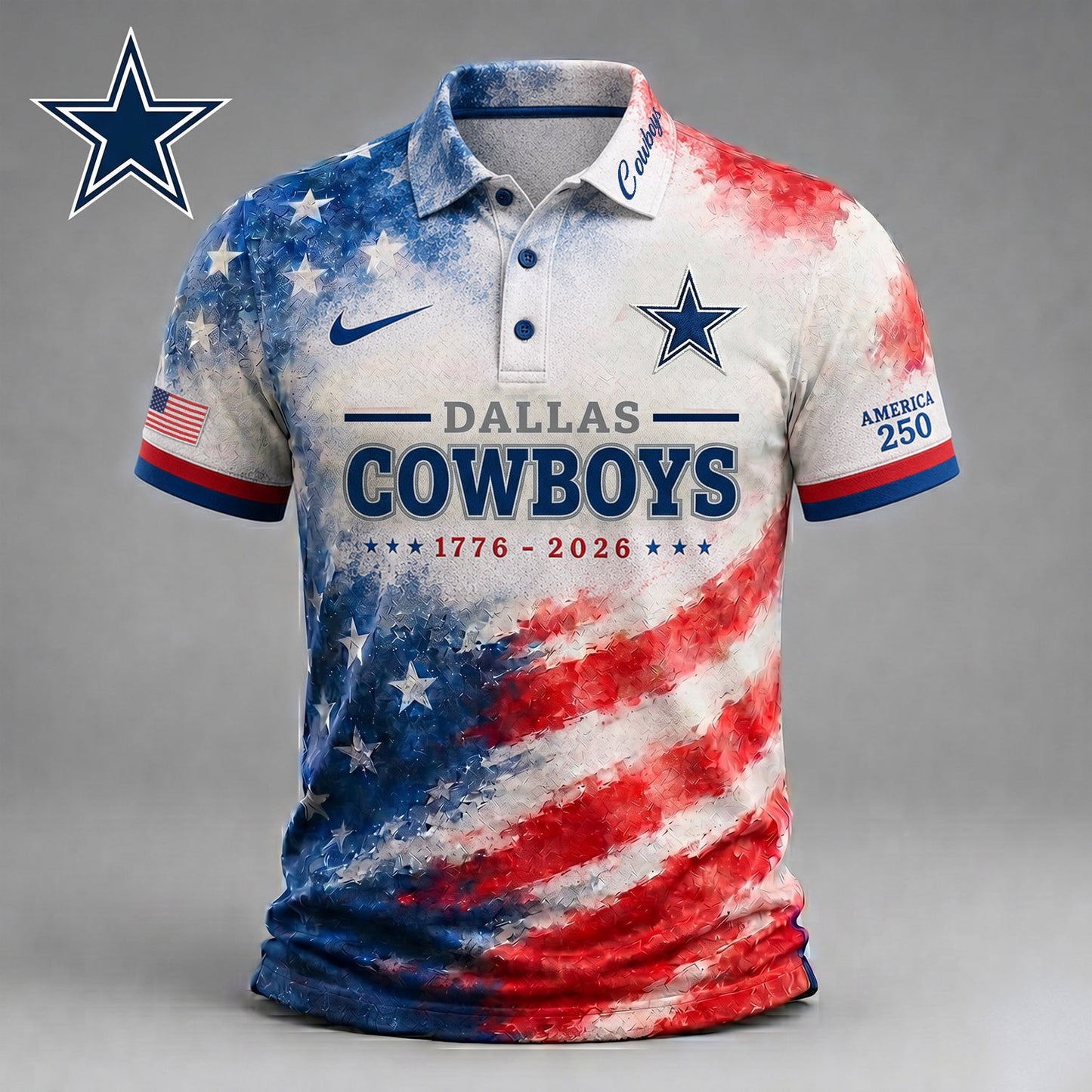 Premium NFL x DAL 250 Years Of Freedom Polo Shirt NDT NHM 150626