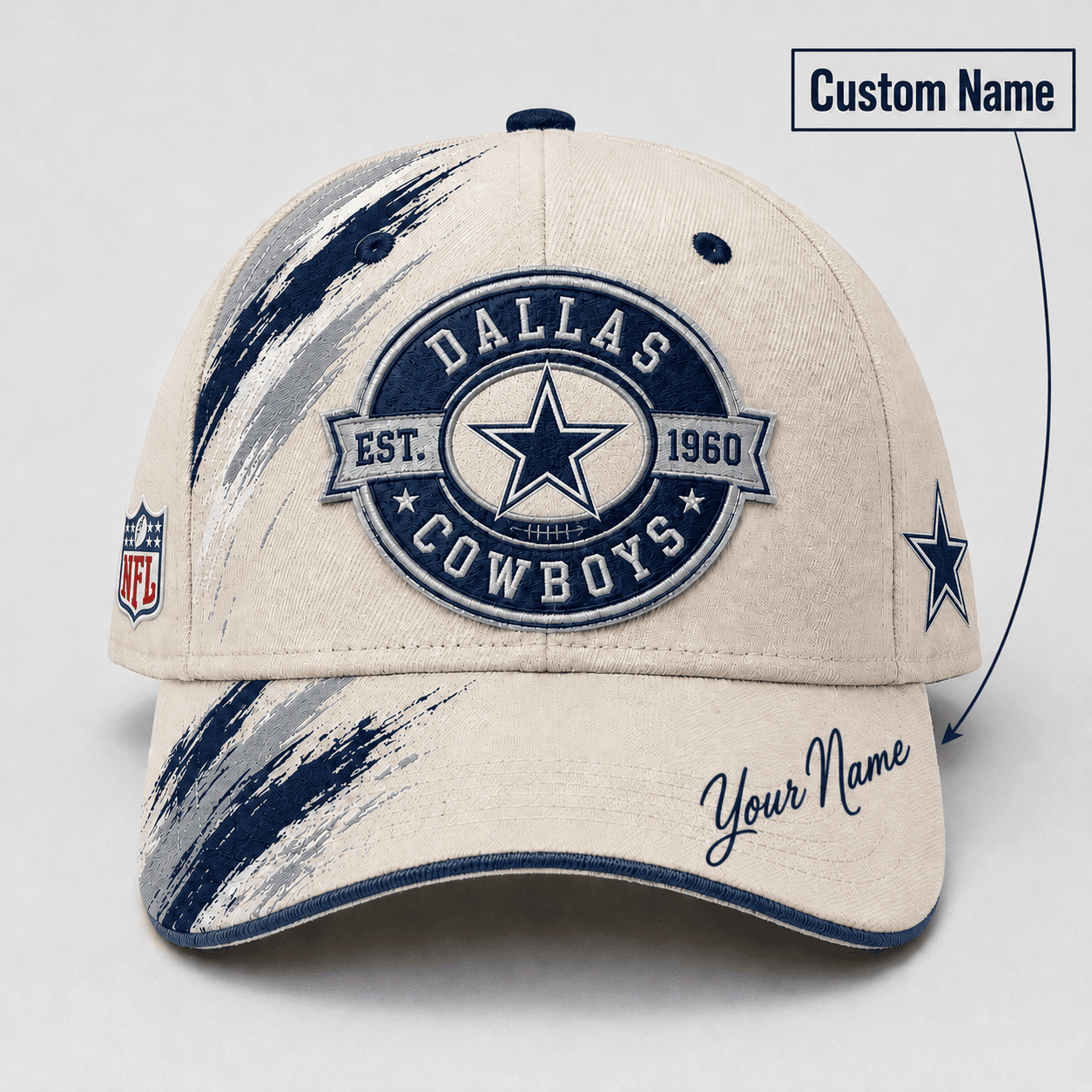 Premium NFL x DAL Custom Name Cap For Football Fans Loving Sporty Style 030726