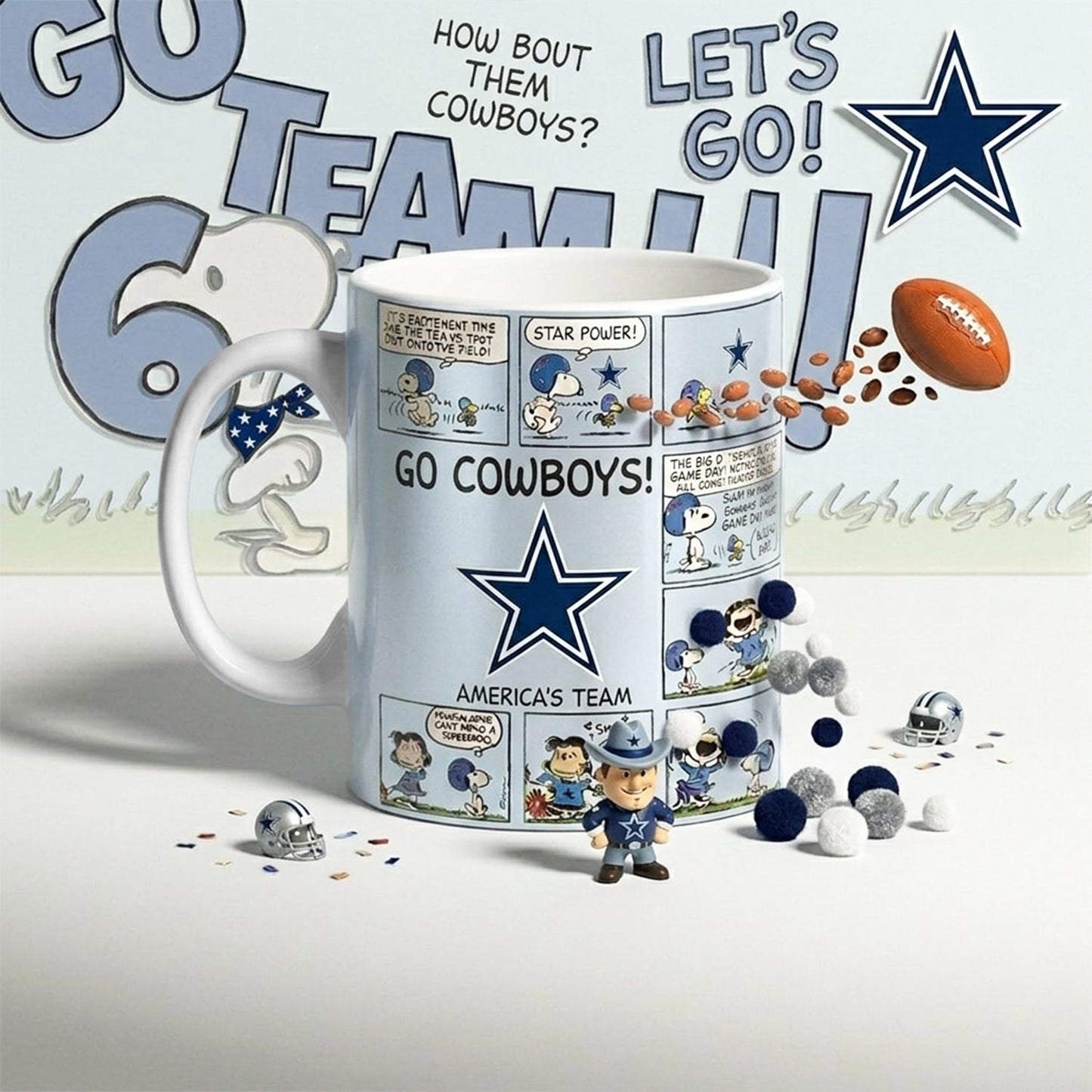 Premium NFL x DAL Peanuts Comic Mug NDT NHM 210426