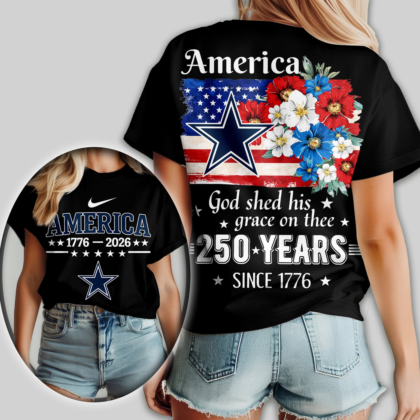 Premium NFL x DC America God Shed His Grace On Thee Women Shirt NDT VHM