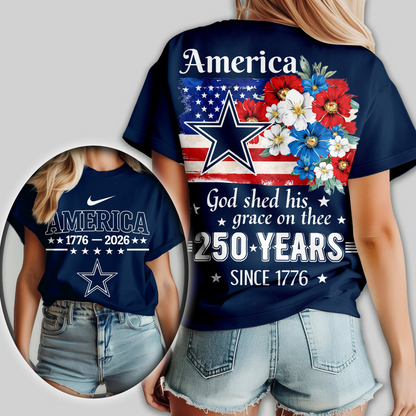 Premium NFL x DC America God Shed His Grace On Thee Women Shirt NDT VHM
