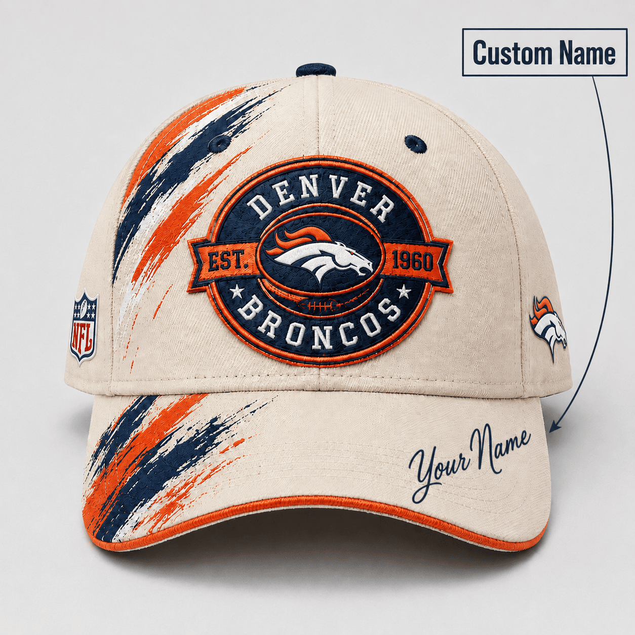Premium NFL x DEN Custom Name Cap For Football Fans Loving Sporty Style 030726