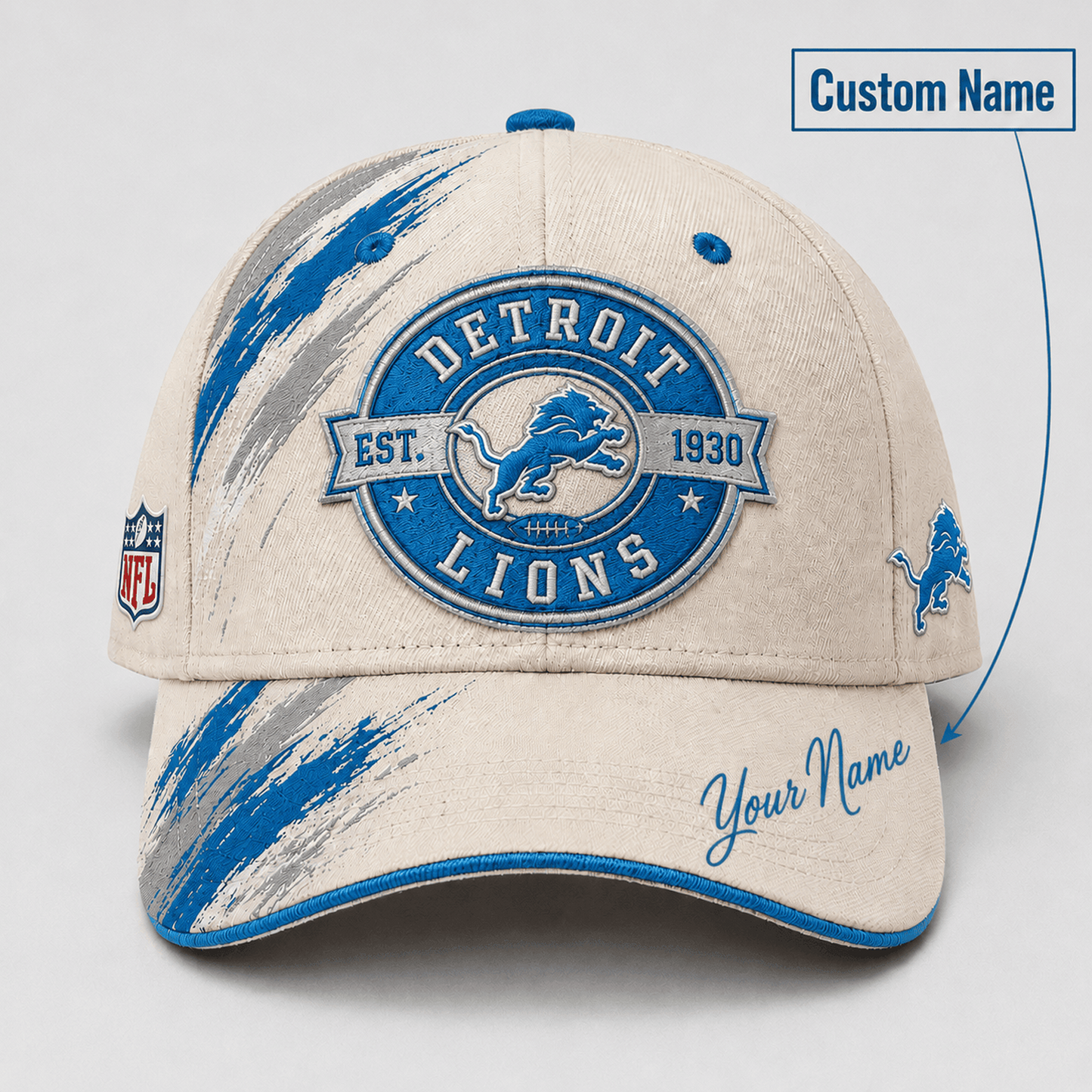 Premium NFL x DET Custom Name Cap For Football Fans Loving Sporty Style 030726