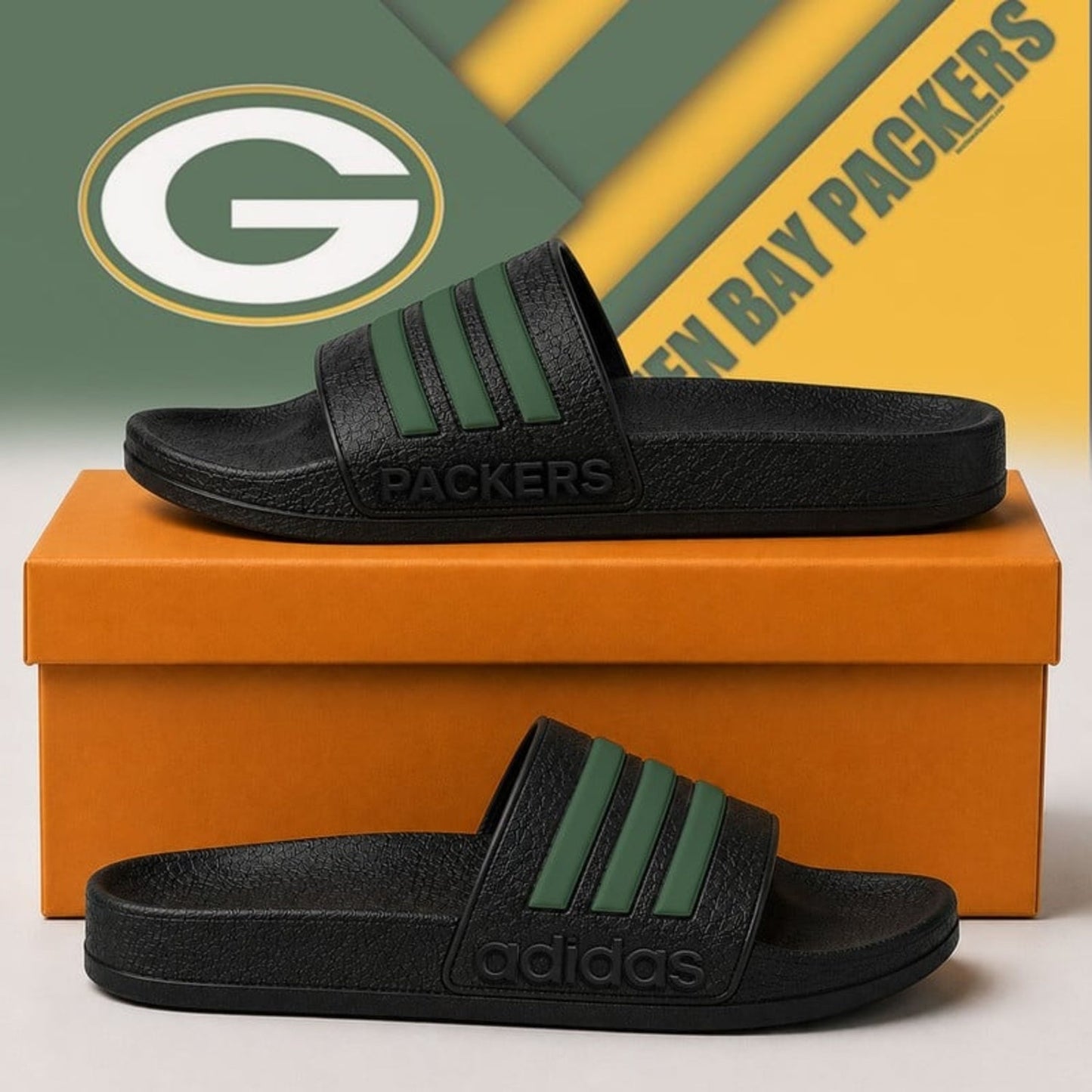 Premium NFL x GB Adidas Slide Slippers NDT NHM 040626