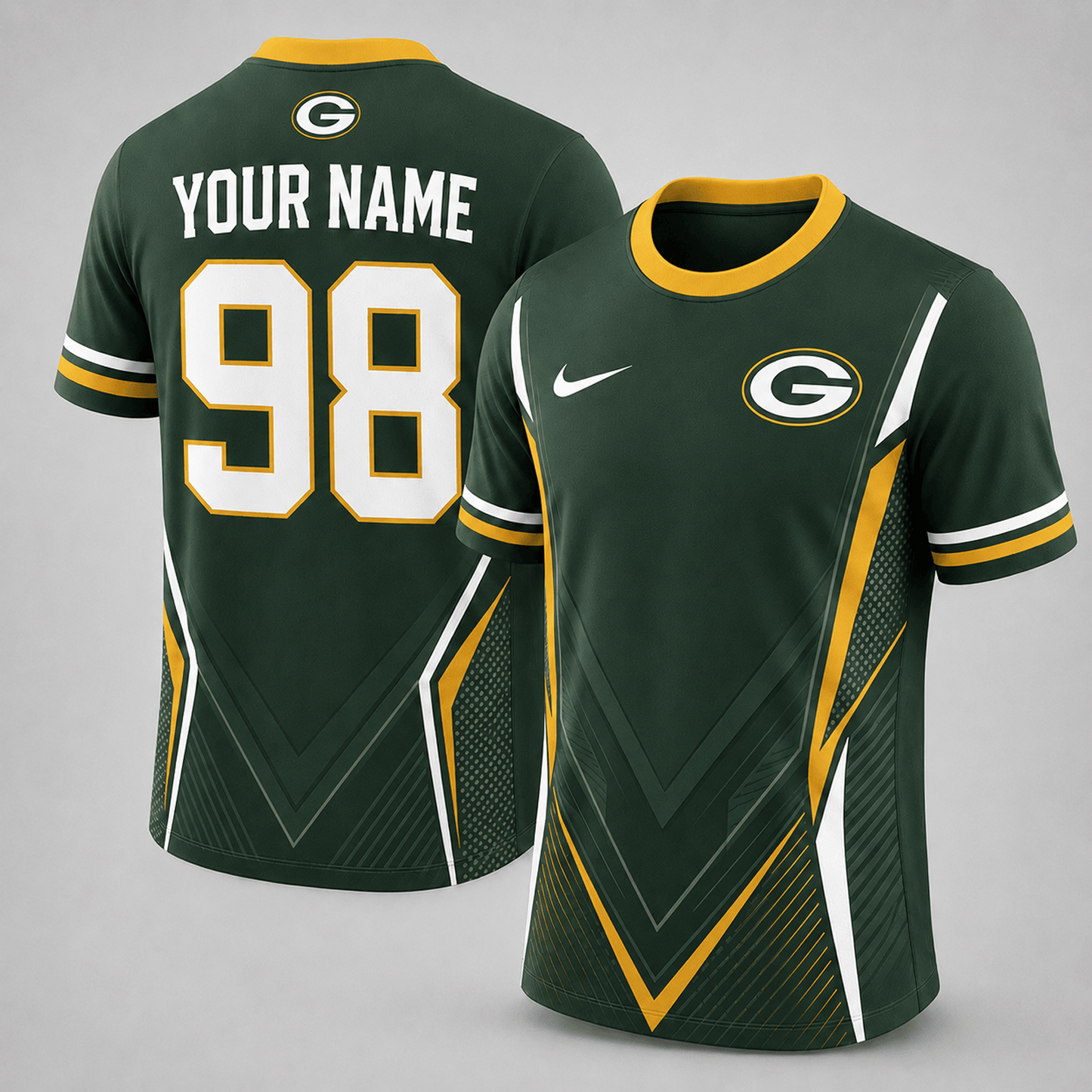 Premium NFL x GB Custom Name Number Personalized Athletic T-Shirt 220626