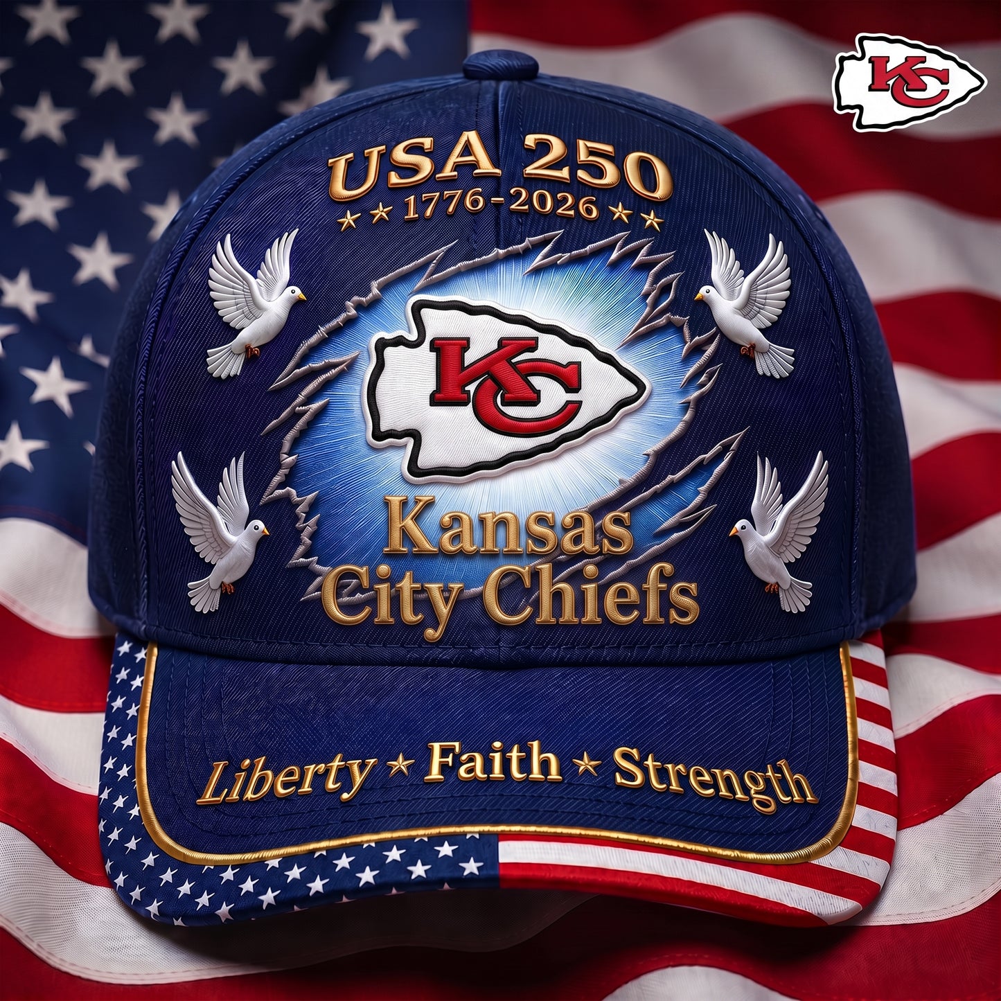 Premium NFL x KCC 250 Years Anniversary Of Freedom Cap V3  260626