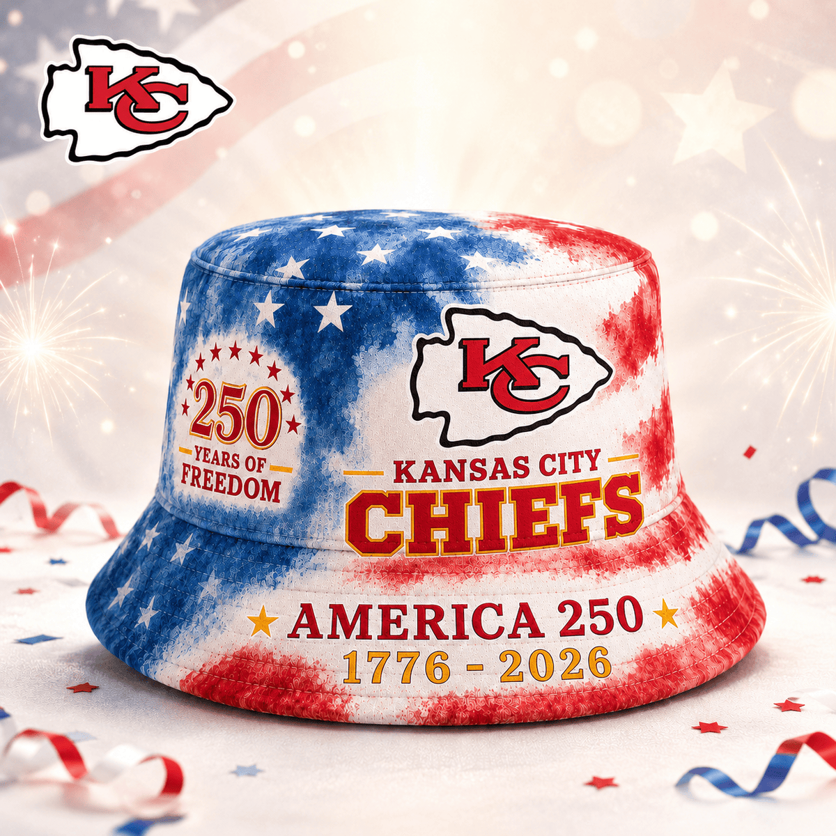 Premium NFL x KCC 250 Years Of Freedom Bucket Hat 120625