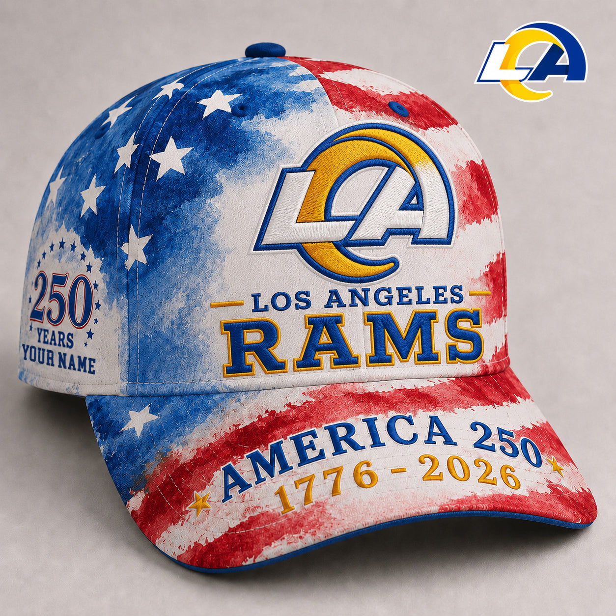 Premium NFL x LAR 250 Years Of Freedom Custome Name Cap 160626