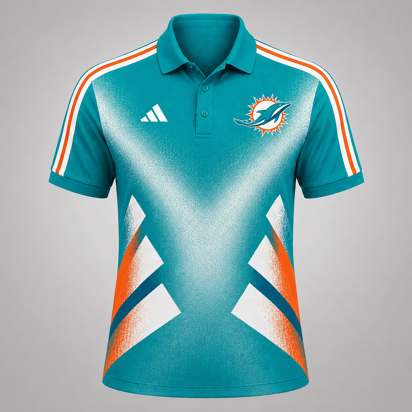 Premium NFL x MIA Sports Fan Geometric Pattern Polo Shirt 270626