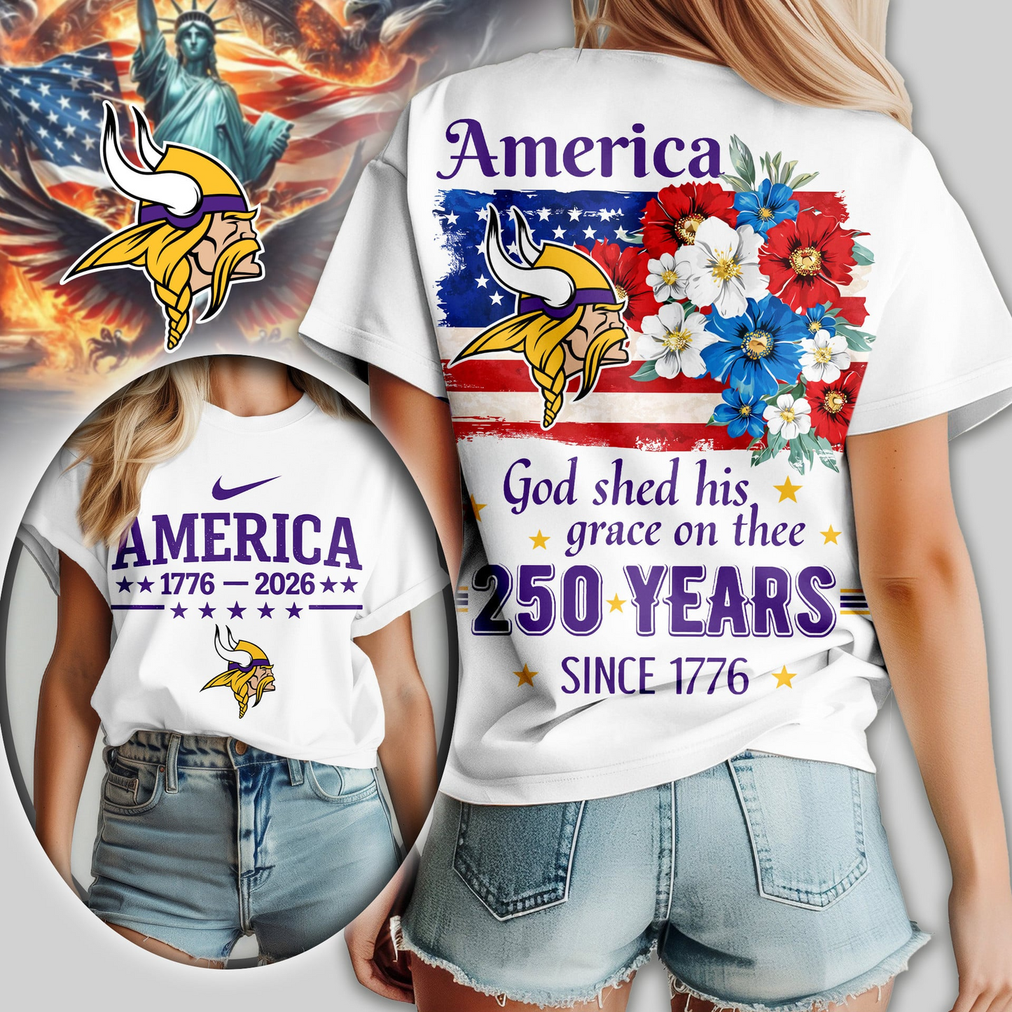 Premium NFL x MV America God Shed His Grace On Thee Women Shirt NDT VHM