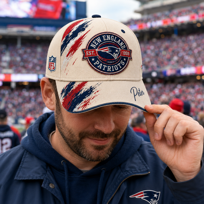 Premium NFL x NE Custom Name Cap For Football Fans Loving Sporty Style 030726
