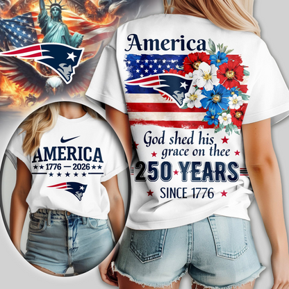 Premium NFL x NEP America God Shed His Grace On Thee Women Shirt NDT VHM