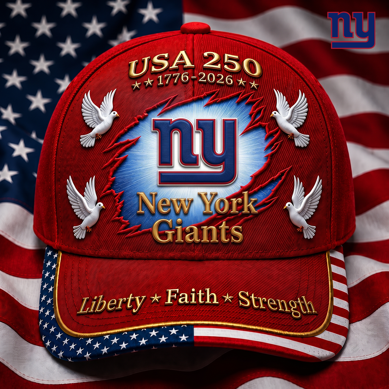Premium NFL x NYG 250 Years Anniversary Of Freedom Cap V3  260626