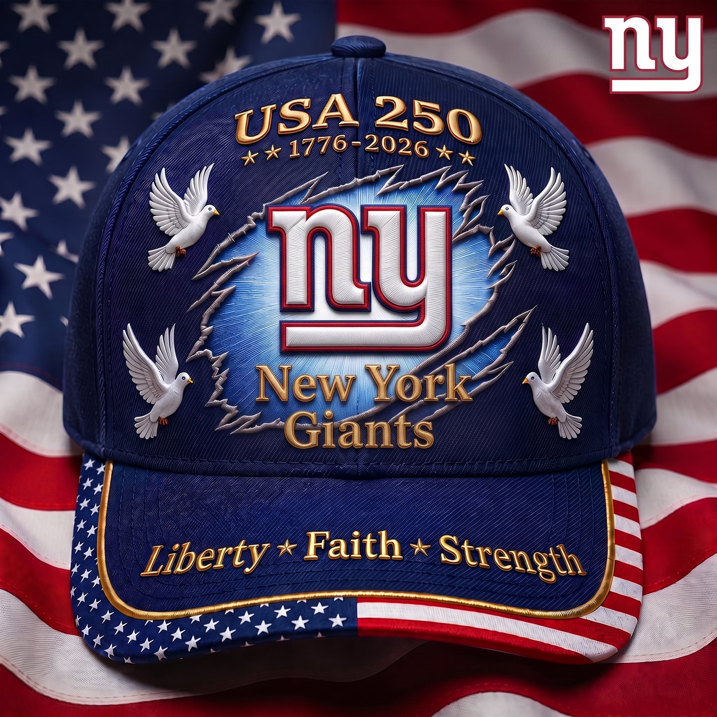 Premium NFL x NYG 250 Years Anniversary Of Freedom Cap V3  260626