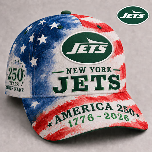 Premium NFL x NYJ 250 Years Of Freedom Custome Name Cap 160626