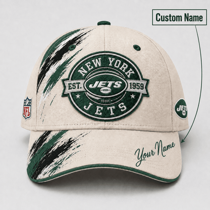 Premium NFL x NYJ Custom Name Cap For Football Fans Loving Sporty Style 030726