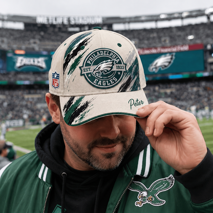 Premium NFL x PHI Custom Name Cap For Football Fans Loving Sporty Style 030726
