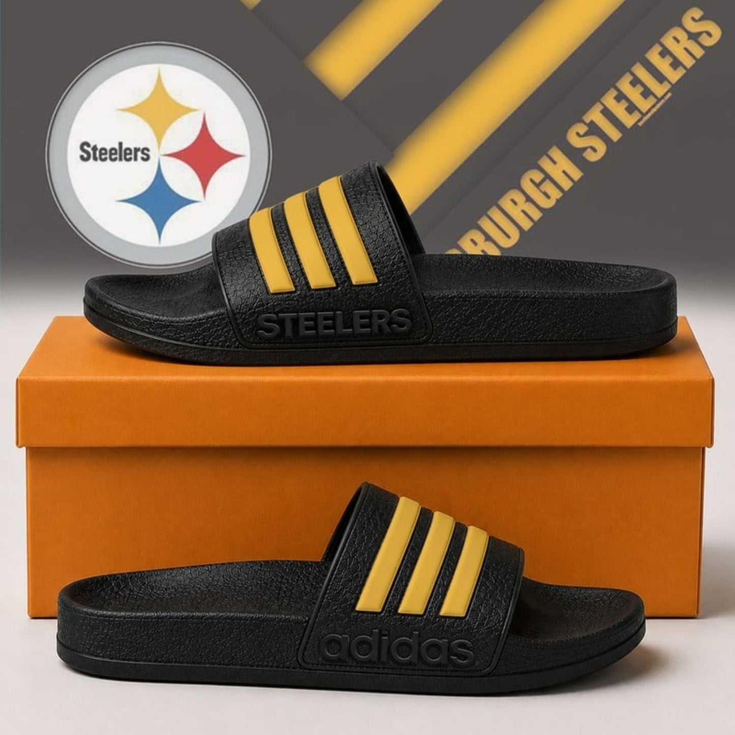Premium NFL x PIT Adidas Slide Slippers NDT NHM 040626