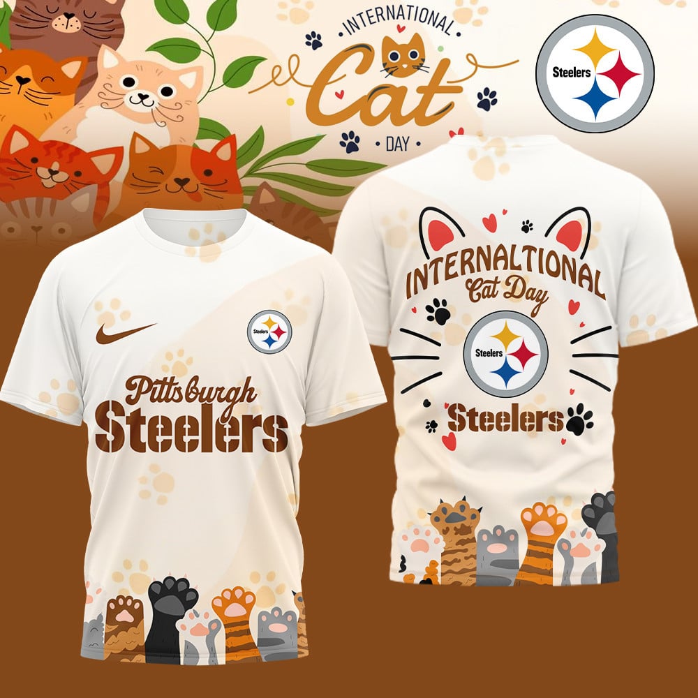 Premium NFL x Pittsburgh Steelers International Cat Day 3D Shirt NDT LVH
