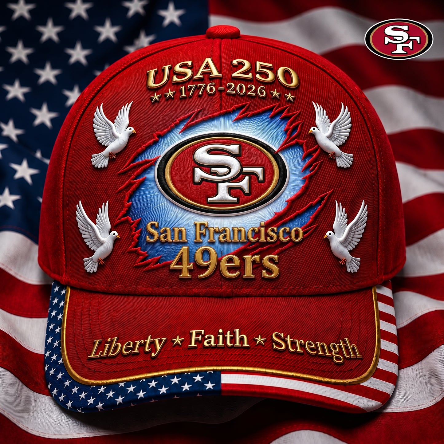 Premium NFL x SF 250 Years Anniversary Of Freedom Cap V3  260626