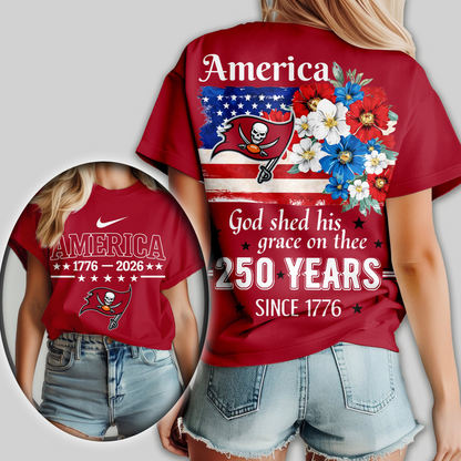 Premium NFL x TBB America God Shed His Grace On Thee Women Shirt NDT VHM