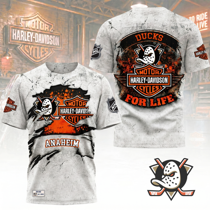 Premium NHL X AD Harley Davidson For Life 3D Shirt NDT VHM 180526