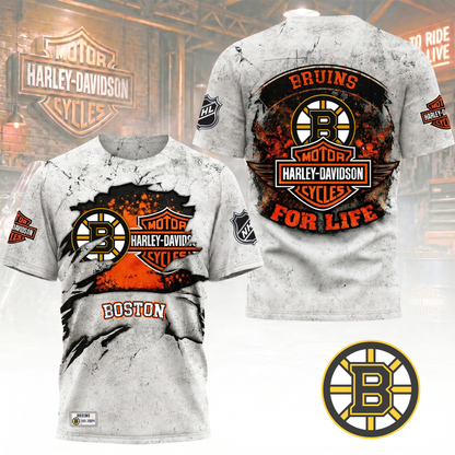 Premium NHL X BB Harley Davidson For Life 3D Shirt NDT VHM 180526