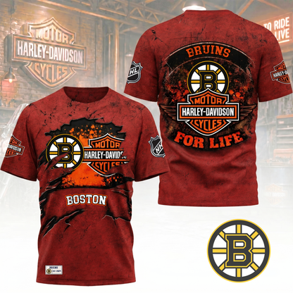 Premium NHL X BB Harley Davidson For Life 3D Shirt NDT VHM 180526