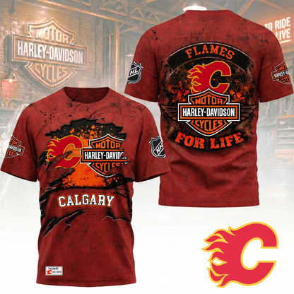 Premium NHL X CF Harley Davidson For Life 3D Shirt NDT VHM 180526