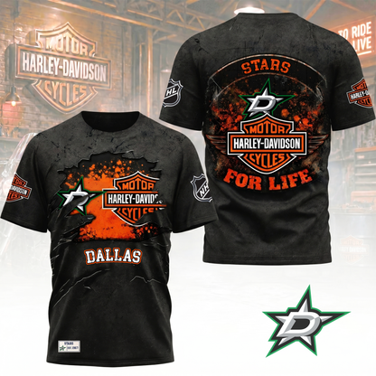 Premium NHL X DS Harley Davidson For Life 3D Shirt NDT VHM 180526